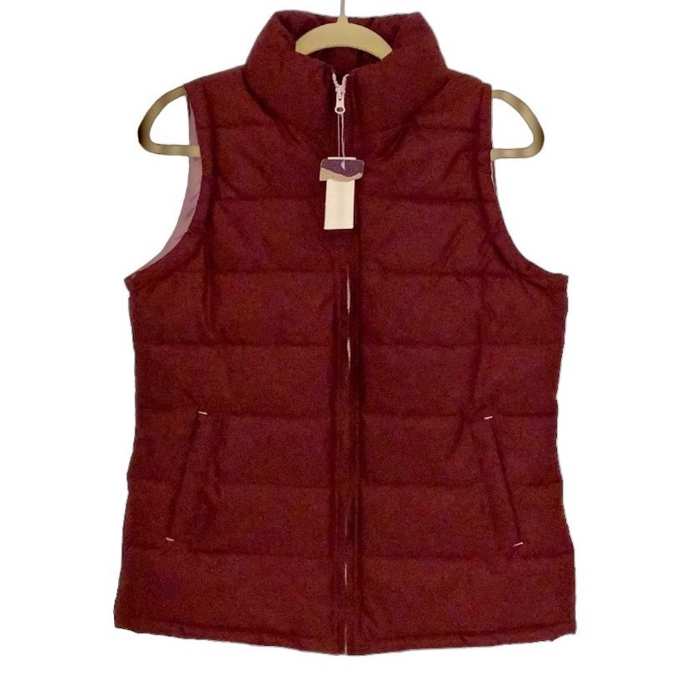 NWT FOURCAST puffer VEST burgundy sz small